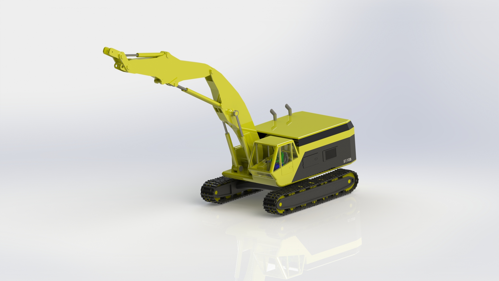 CAT 5110B重型矿用挖土机外壳模型3D图纸 solidworks2014设计